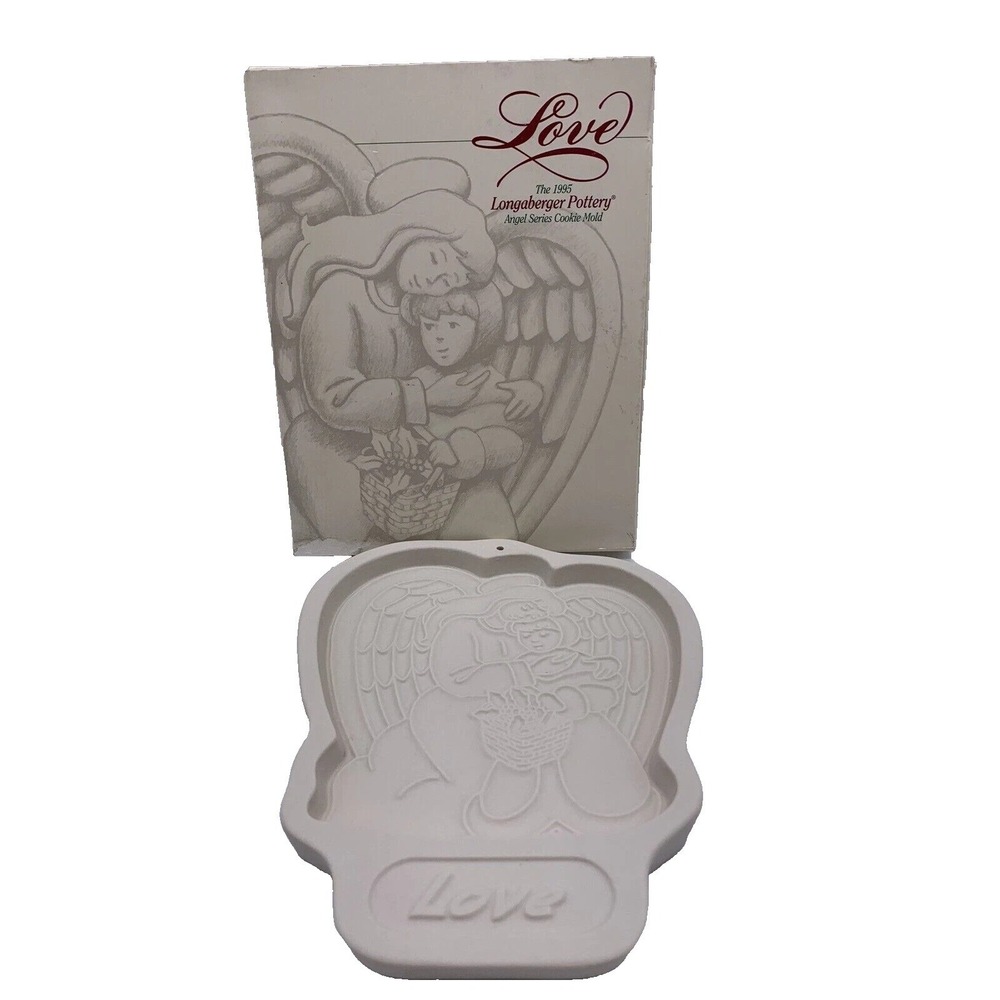 Vintage Longaberger Pottery 1995 Angel Series "Love" Cookie Mold